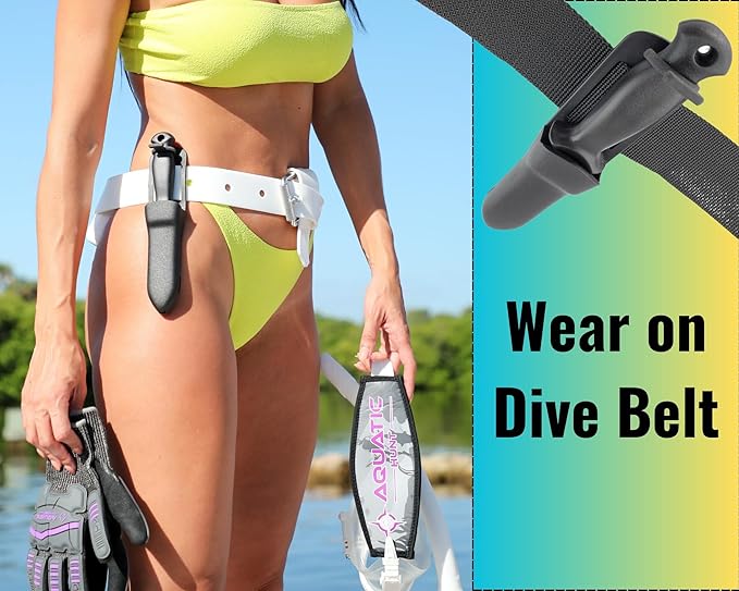 6.1" (154 mm) Dive & Spearfishing Knife – SS420 Serrated Stainless Steel with Black Coating for Easy Cleaning – Lightweight, Rust-Resistant Blade – Includes Adjustable Arm/Leg Holster