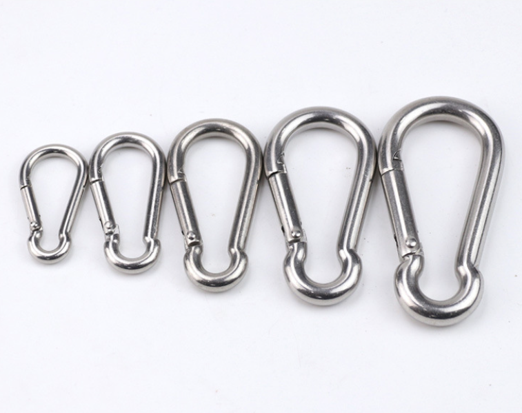 sprookber Stainless Steel Spring Snap Hook Carabiner - 304 Stainless Steel Clips, Set of 5