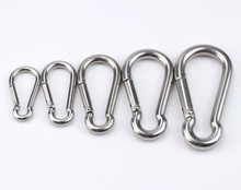 Load image into Gallery viewer, sprookber Stainless Steel Spring Snap Hook Carabiner - 304 Stainless Steel Clips, Set of 5