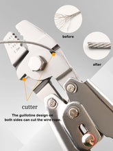 Load image into Gallery viewer, Wire Rope Crimping Tool Kit, Wire Rope Swager Crimper Up To 2.2mm with Aluminum Double Barrel Ferrule Crimping Loop Sleeves, Stainless Steel Thimbles and Cable Cutter for Cable Crimping