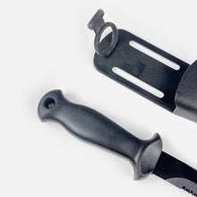 Load image into Gallery viewer, 6.1" (154 mm) Dive & Spearfishing Knife – SS420 Serrated Stainless Steel with Black Coating for Easy Cleaning – Lightweight, Rust-Resistant Blade – Includes Adjustable Arm/Leg Holster