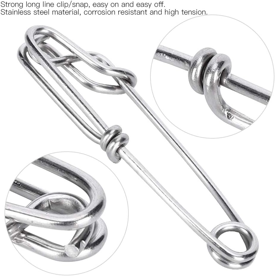 5PCS Stainless Steel Long Line Longline Clip For Fishing Snapper Or Shark  Diving Spearfishing Stainless Steel Shark Clip