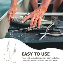 Load image into Gallery viewer, Fishing Stringer, 5Pcs Stainless Steel Fishing Stringer Heavy Duty Fish Wire Rope Lock Fishing Stringer Clip Fish Lock Cable for Outdoor Fishing Fish Stringer