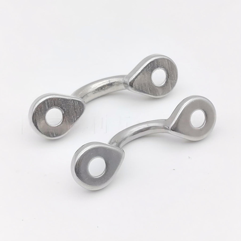 SS316 Stainless Steel Ceiling Hooks  Boat Top Pad Eye, Stainless Steel Bimini Boats Top Eye Strap with Screws, Sturdy Tie Down Anchors Hardware, Kayak Deck Loops for Boat Canoe Rigging