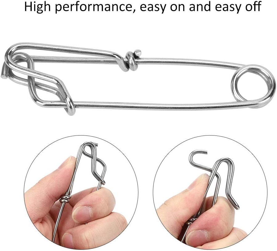 5PCS Stainless Steel Long Line Longline Clip For Fishing Snapper Or Shark  Diving Spearfishing Stainless Steel Shark Clip