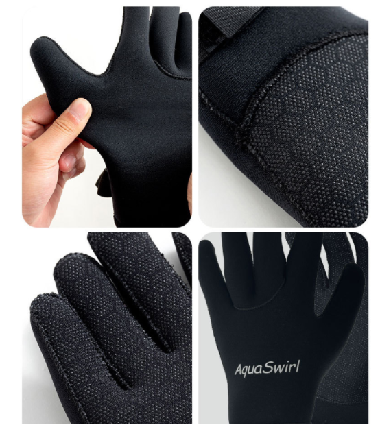 3mm Diving Gloves , Anti Slip Fishing Gloves Surfing Glove with Adjustable Wrist Strap, Water Proof Gloves Pool Glove Swim Gloves Ice Fishing Gloves