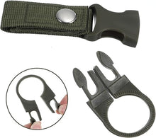 Load image into Gallery viewer, 3Pcs Portable Water Bottle Clip with  stainless steel buckle , Hanging Bottle Buckle Clip for Outdoor Camping Hiking Traveling Backpack Belt Nylon Webbing Strap Tools