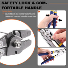 Load image into Gallery viewer, Wire Rope Crimping Tool Kit, Wire Rope Swager Crimper Up To 2.2mm with Aluminum Double Barrel Ferrule Crimping Loop Sleeves, Stainless Steel Thimbles and Cable Cutter for Cable Crimping