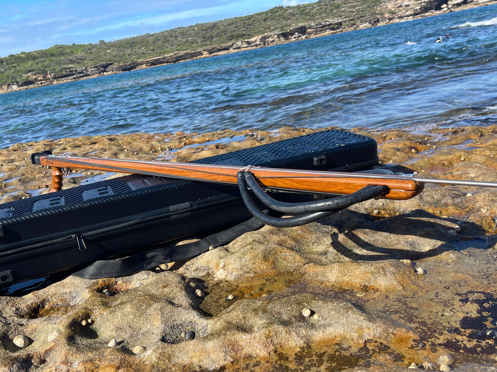 Ranger wood speargun Series for Spearfishing, Speargun for Freediving, Scuba Diving, Fishing, Diving, Burma Teak, Stainless Steel Shaft