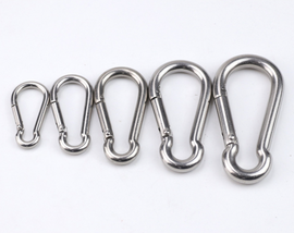 sprookber Stainless Steel Spring Snap Hook Carabiner - 304 Stainless Steel Clips, Set of 5