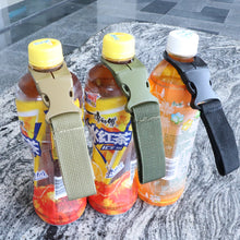 Load image into Gallery viewer, 3Pcs Portable Water Bottle Clip with  stainless steel buckle , Hanging Bottle Buckle Clip for Outdoor Camping Hiking Traveling Backpack Belt Nylon Webbing Strap Tools