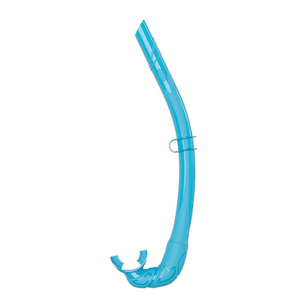 Snorkel for Lap Swimming, Adult Snorkeling Gear Swim Training, Center-Mount Silicone Mouthpiece One-Way Purge Valve in Pool and Open Water
