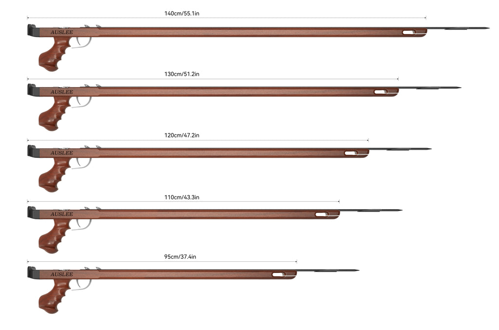 Ranger wood speargun Series for Spearfishing, Speargun for Freediving, Scuba Diving, Fishing, Diving, Burma Teak handle, Stainless Steel Shaft