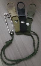 Load image into Gallery viewer, 3Pcs Portable Water Bottle Clip with  stainless steel buckle , Hanging Bottle Buckle Clip for Outdoor Camping Hiking Traveling Backpack Belt Nylon Webbing Strap Tools