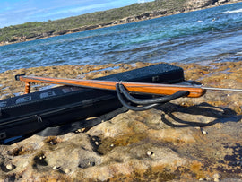 Ranger wood speargun Series for Spearfishing, Speargun for Freediving, Scuba Diving, Fishing, Diving, Burma Teak, Stainless Steel Shaft